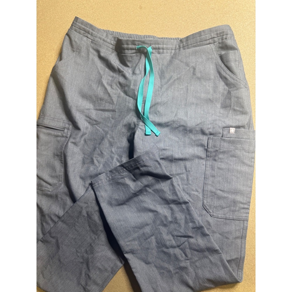 Figs Technical Collection Gray Teal Drawstring Sc… - image 3